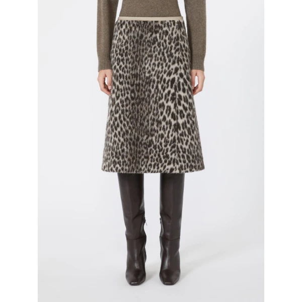 Max Mara Trionfo Jacquard Wool and Alpaca Skirt in Ecru | Pencil Skirts | Coveti