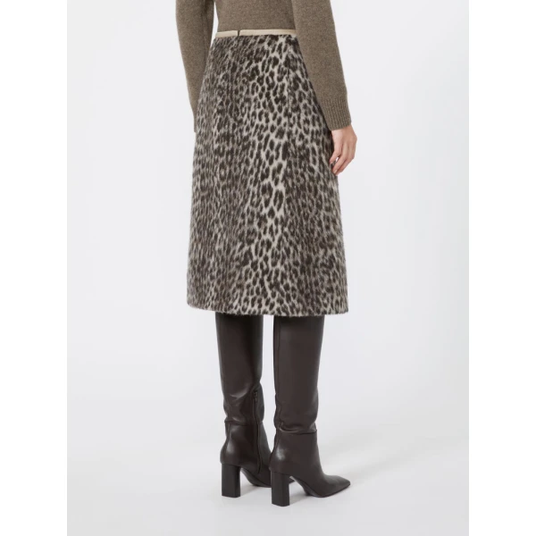 Max Mara Trionfo Jacquard Wool and Alpaca Skirt in Ecru | Pencil Skirts | Coveti