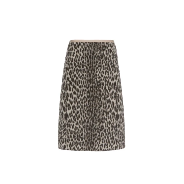 Max Mara Trionfo Jacquard Wool and Alpaca Skirt in Ecru | Pencil Skirts | Coveti
