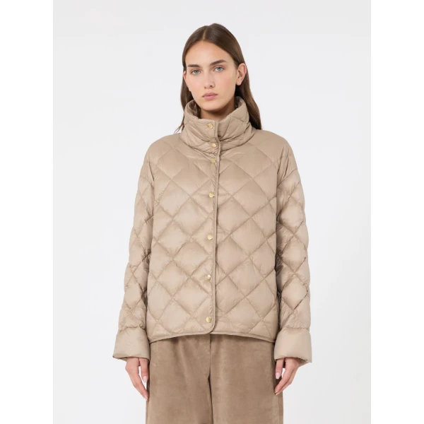 Max Mara Trionfo Slim-Fit Water-Repellent Puffer Jacket in Beige | Jackets | Coveti