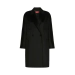 Max Mara Tro Double-Breasted Wool Broadcloth Coat in Black | Wool Coat | Coveti