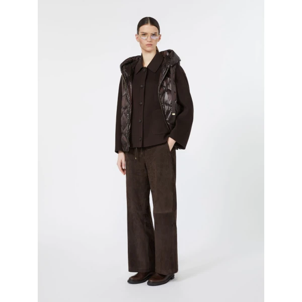 Max Mara Tropico Water-Repellent Canvas Padded Gilet in Brown | Vests | Coveti