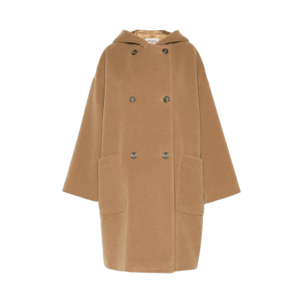 Max Mara Tropico Wool and Alpaca Hooded Coat in Camel | Wool Coat | Coveti