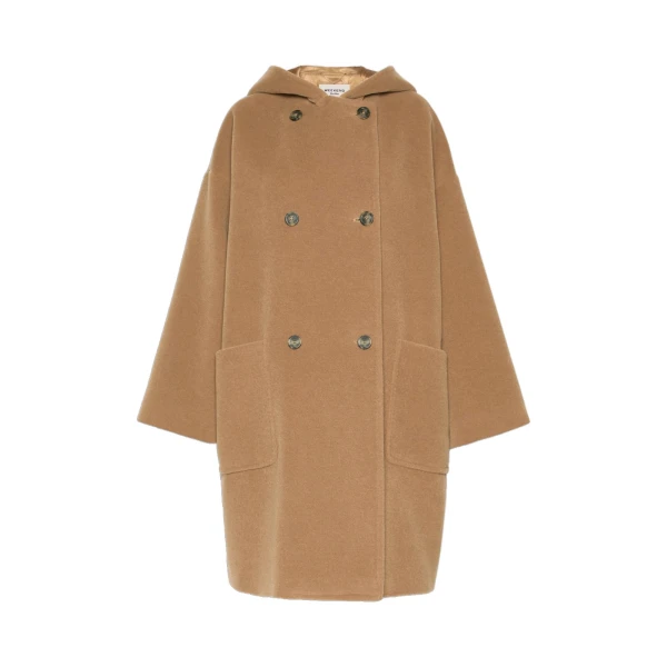 Max Mara Tropico Wool and Alpaca Hooded Coat in Camel | Wool Coat | Coveti