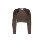 Max Mara Tropico Wool and Cashmere Ribbed Jumper in Mud | Sweaters | Coveti