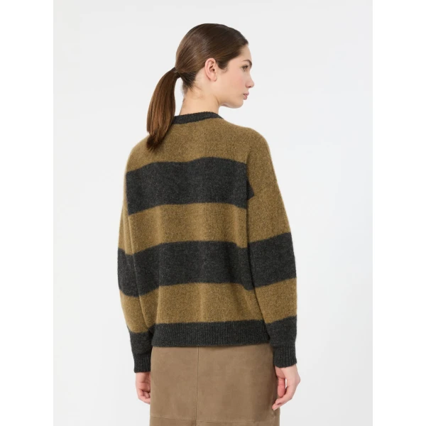 Max Mara Tuono Alpaca and Wool Crew-Neck Jumper in Khaki | Sweaters | Coveti