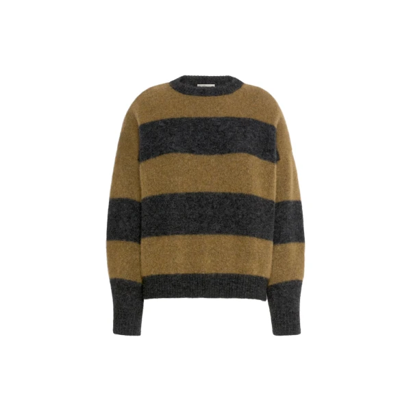 Max Mara Tuono Alpaca and Wool Crew-Neck Jumper in Khaki | Sweaters | Coveti