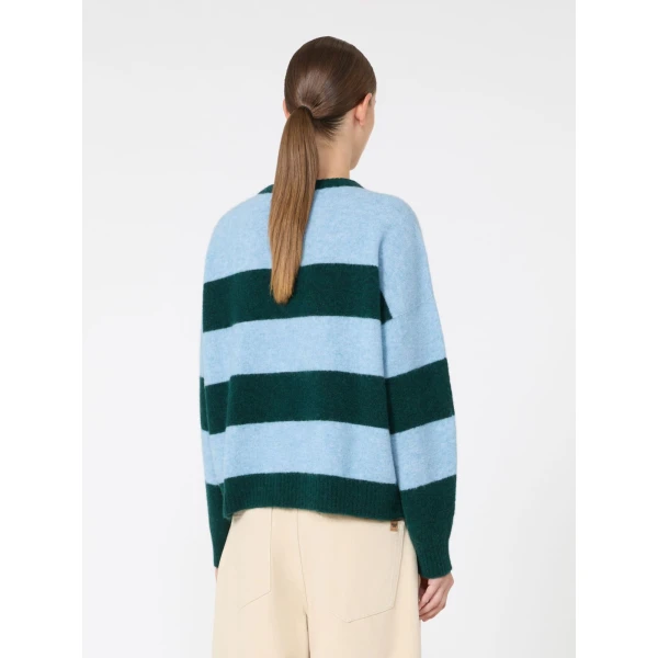 Max Mara Tuono Alpaca and Wool Crew-Neck Jumper in Light Blue | Sweaters | Coveti