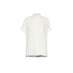 Max Mara Tuono Printed Cotton and Silk Shirt in White | Shirts | Coveti