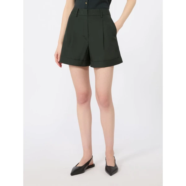 Max Mara Ubino Cotton Poplin Shorts in Green | Shorts | Coveti