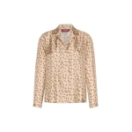 Max Mara Udente Printed Silk Bowling Shirt in Beige | Shirts | Coveti