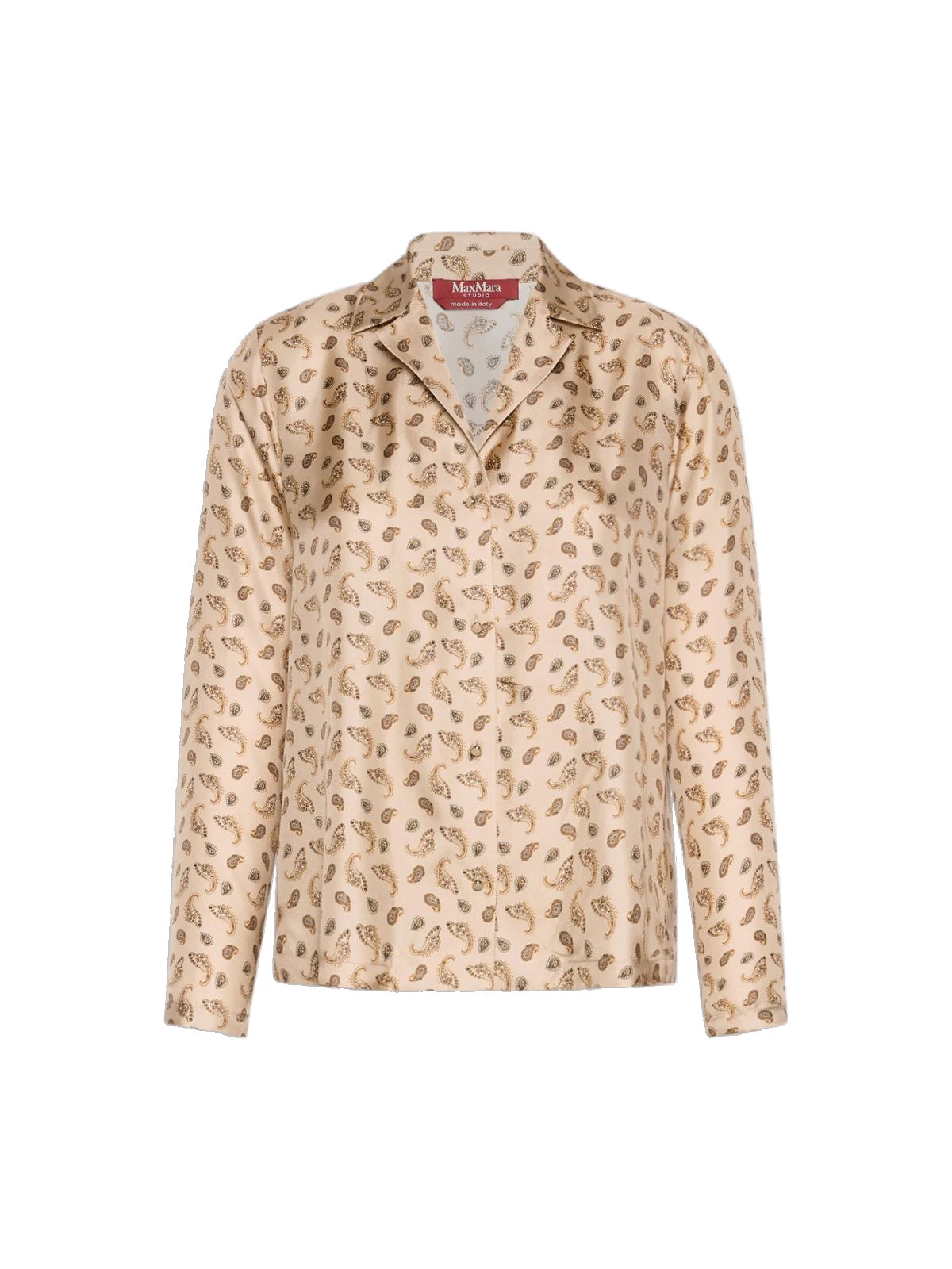 Max Mara Udente Printed Silk Bowling Shirt in Beige Max Mara Udente Printed Silk Bowling Shirt in Beige | Shirts | Coveti