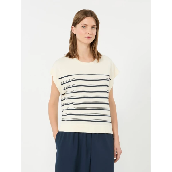 Max Mara Ufo Short-Sleeved Viscose Jumper in Ecru | Sweaters | Coveti