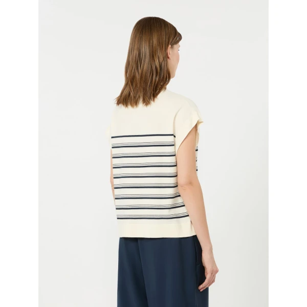 Max Mara Ufo Short-Sleeved Viscose Jumper in Ecru | Sweaters | Coveti