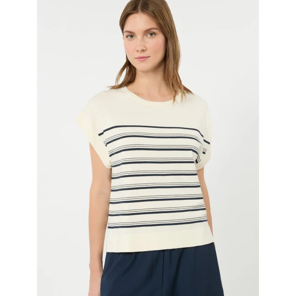 Max Mara Ufo Short-Sleeved Viscose Jumper in Ecru | Sweaters | Coveti