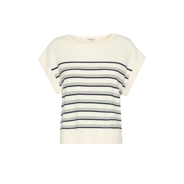 Ufo Short-Sleeved Viscose Jumper in Ecru