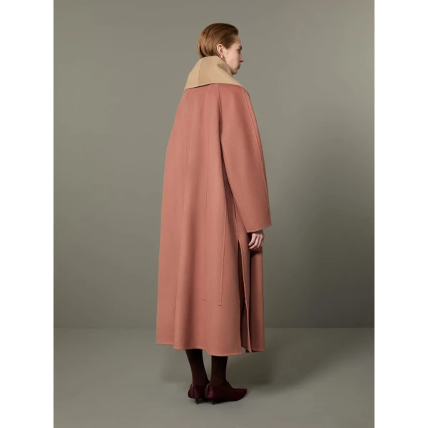 Max Mara Ululo Reversible Brushed Cashmere Foulard Coat in Shaded Pink | Wool Coat | Coveti