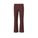 Max Mara Umanita Stretch Cotton-Blend Trousers in Bordeaux | Tailored pants | Coveti
