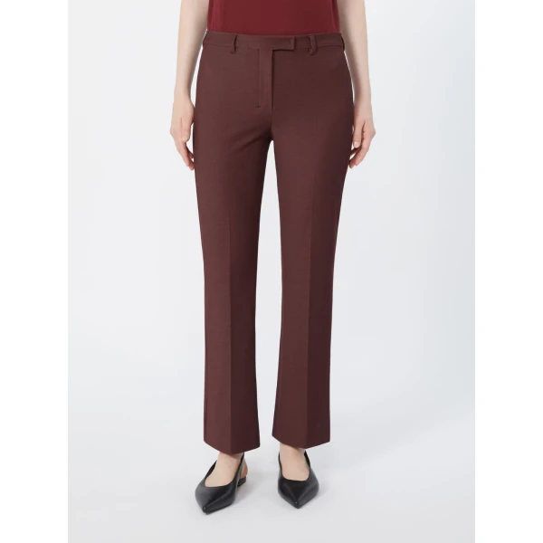 Max Mara Umanita Stretch Cotton-Blend Trousers in Bordeaux | Tailored pants | Coveti