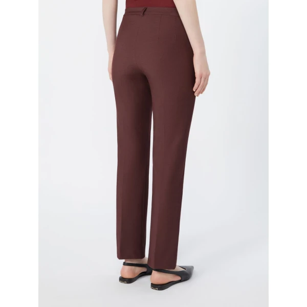 Max Mara Umanita Stretch Cotton-Blend Trousers in Bordeaux | Tailored pants | Coveti