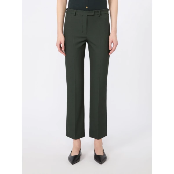 Max Mara Umanita Stretch Cotton-Blend Trousers in Green | Tailored pants | Coveti