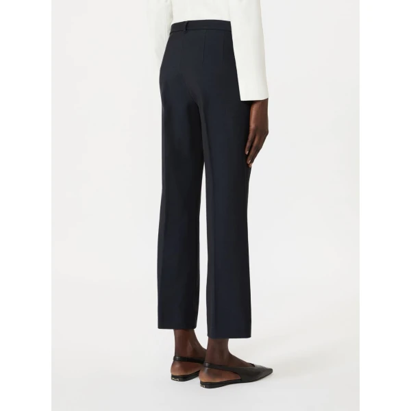 Max Mara Umanita Stretch Cotton-Blend Trousers in Midnight Blue | Tailored pants | Coveti