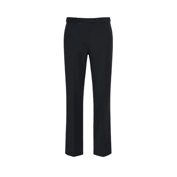 Max Mara Umanita Stretch Cotton-Blend Trousers in Midnight Blue | Tailored pants | Coveti