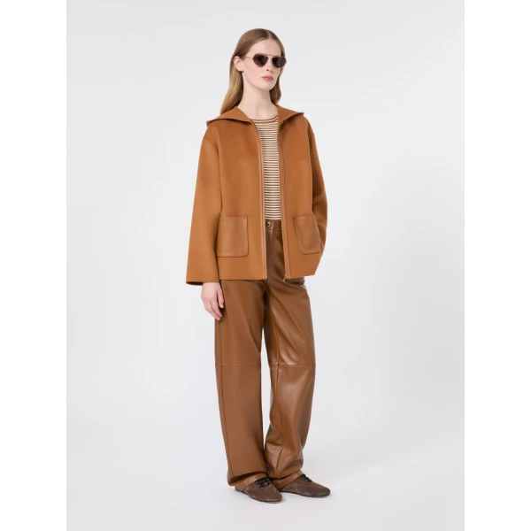 Max Mara Umano Slim Viscose Crepe Sweater in Caramel | Sweaters | Coveti