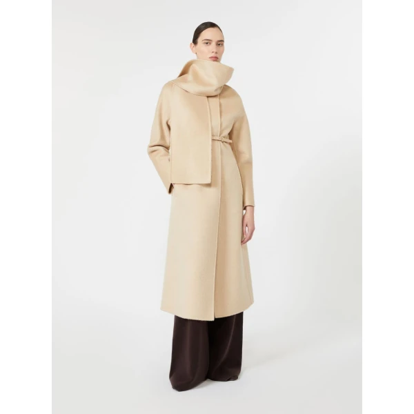 Max Mara Umico Albino Camel and Mohair Coat in Beige | Wool Coat | Coveti