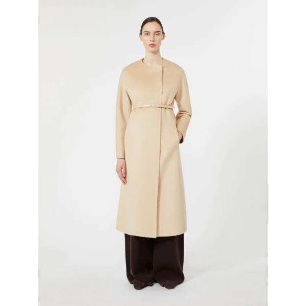 Max Mara Umico Albino Camel and Mohair Coat in Beige | Wool Coat | Coveti