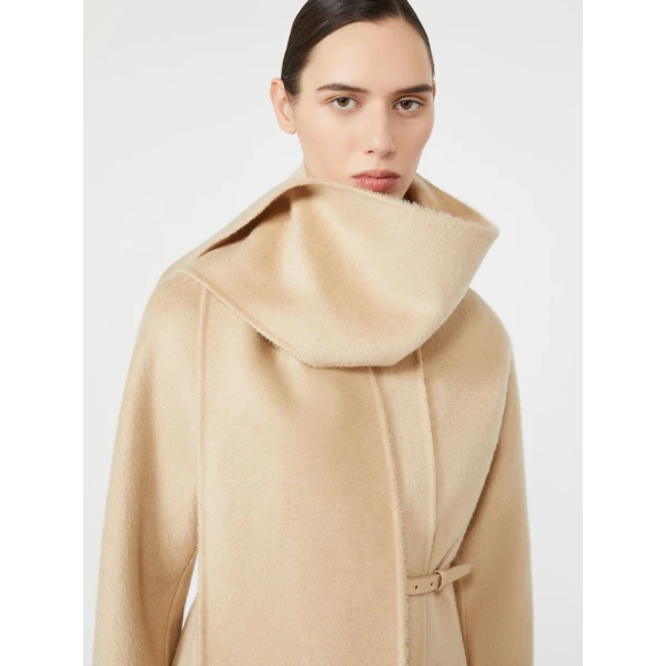 Max Mara Umico Albino Camel and Mohair Coat in Beige | Wool Coat | Coveti