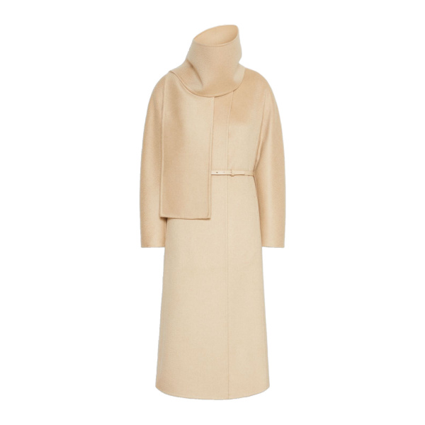 Max Mara Umico Albino Camel and Mohair Coat in Beige | Wool Coat | Coveti