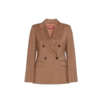 Max Mara Umico Double-Breasted Wool Blazer in Camel | Blazers | Coveti