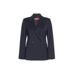 Max Mara Umico Double-Breasted Wool Blazer in Navy | Blazers | Coveti