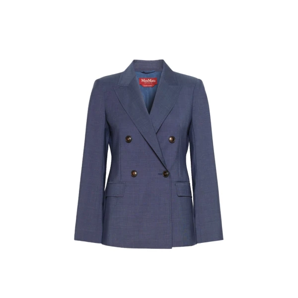 Max Mara Umico Double-Breasted Wool Blazer in Ultramarine | Blazers | Coveti