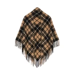 Max Mara Umido Tartan Cashmere Stole in Coffee | Scarves | Coveti