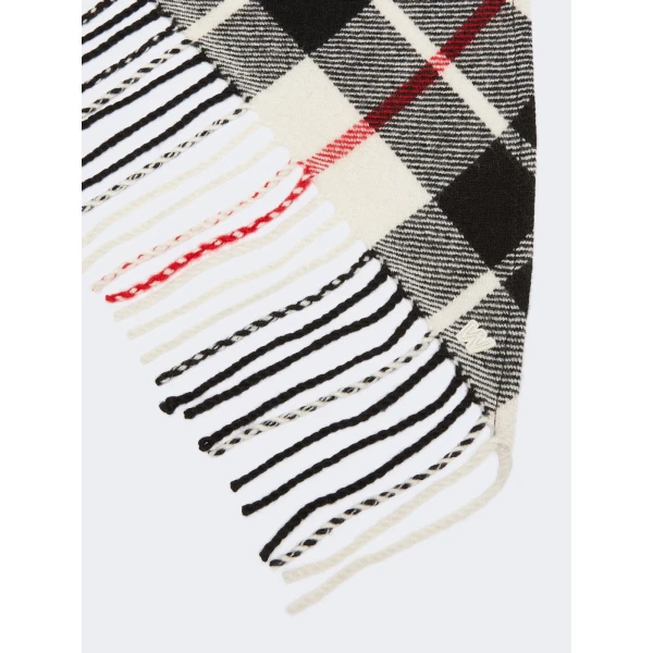 Max Mara Umido Tartan Cashmere Stole in Ivory | Scarves | Coveti