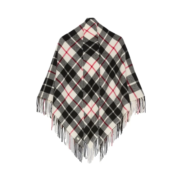 Umido Tartan Cashmere Stole in Ivory