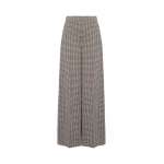 Max Mara Umile Wide Houndstooth Jersey Trousers in Tobacco | Wide leg pants | Coveti