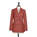 Max Mara Unione Double-Breasted Wool Gabardine Blazer in Red | Blazers | Coveti