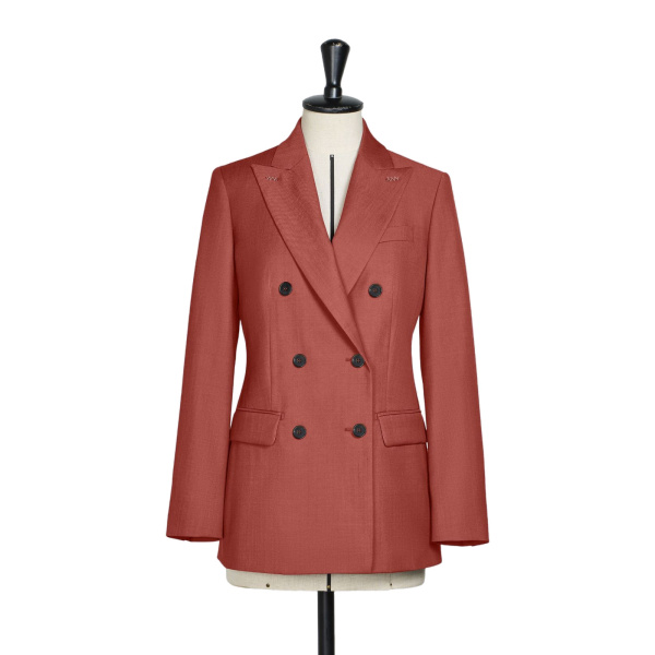 Max Mara Unione Double-Breasted Wool Gabardine Blazer in Red | Blazers | Coveti
