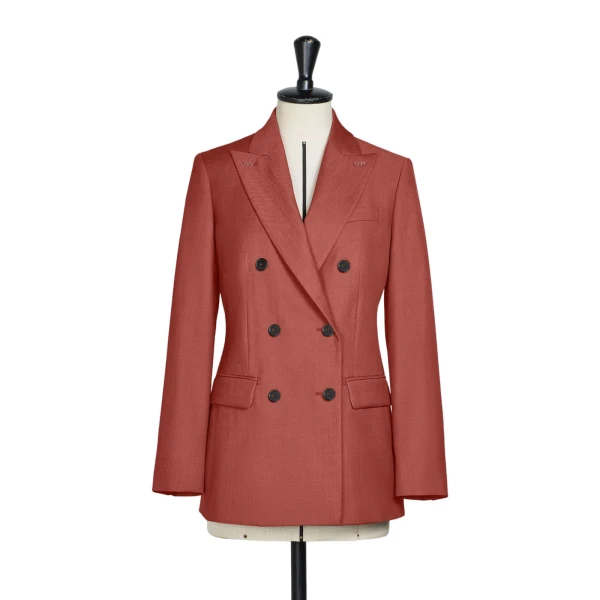 Max Mara Unione Double-Breasted Wool Gabardine Blazer in Red | Blazers | Coveti
