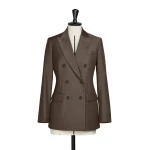 Max Mara Unione Double-Breasted Wool Gabardine Blazer in Tobacco | Blazers | Coveti