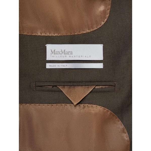 Max Mara Unione Double-Breasted Wool Gabardine Blazer in Tobacco | Blazers | Coveti