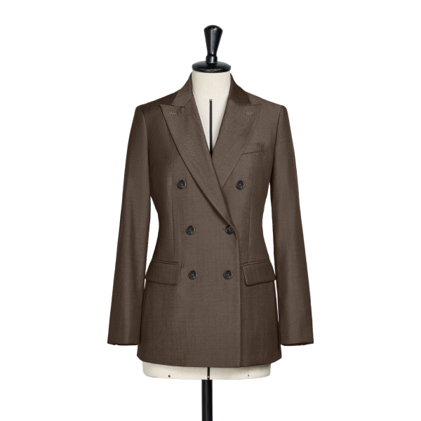Max Mara Unione Double-Breasted Wool Gabardine Blazer in Tobacco | Blazers | Coveti