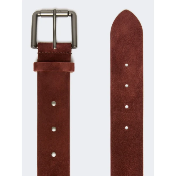 Max Mara Unno Studded Leather Belt in Amber Brown | Belts | Coveti
