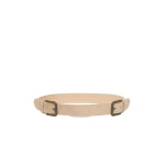 Max Mara Unno Studded Leather Belt in Beige | Belts | Coveti