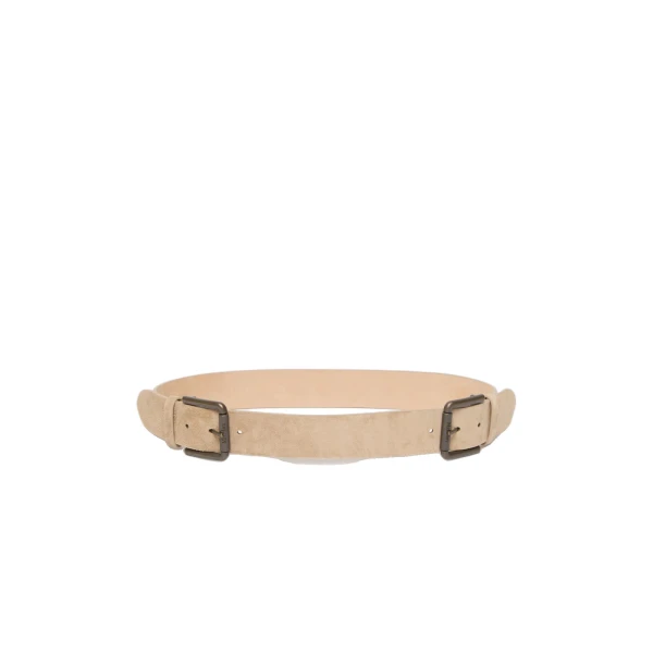 Max Mara Unno Studded Leather Belt in Beige | Belts | Coveti