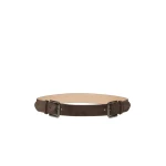 Max Mara Unno Studded Leather Belt in Dark Brown | Belts | Coveti