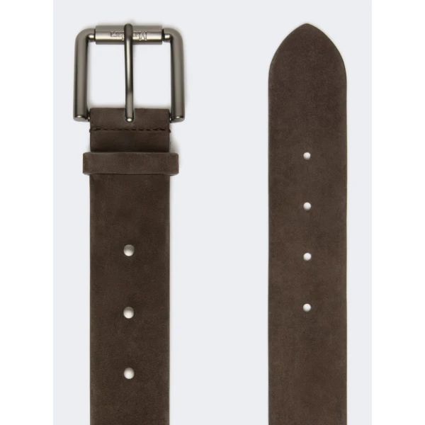 Max Mara Unno Studded Leather Belt in Dark Brown | Belts | Coveti